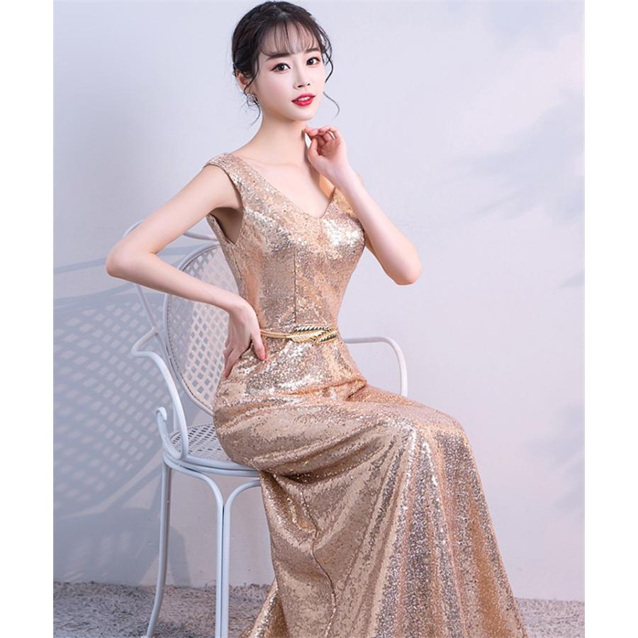 ロングドレス 演奏会ドレス 大人 発表会 パーティードレス 結婚式 ドレス ウェディングドレス パーティー 二次会ドレス お呼ばれドレス 卒業会 同窓会 ゴールド Lfck1015 Bigchancenet 通販 Yahoo ショッピング