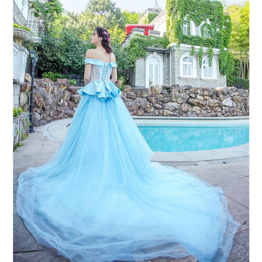 お気にいる ロングドレス ウェディングドレス イブニングドレス 演奏会ドレス ステージ パーティードレス プリンセスライン 結婚式ドレス 披露宴 二次会 同窓会 ブルー Lfck369 Bigchancenet 通販 Yahoo ショッピング 店長大暴走 クリアランスsale Static