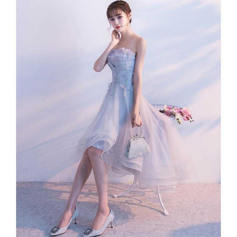 ショートドレス パーティードレス ウェディングドレス カラードレス 10代 代 30代 ワンピース おしゃれ お呼ばれ 可愛いドレス ワンピ ミニ ドレス グレー Lfdk429 Bigchancenet 通販 Yahoo ショッピング