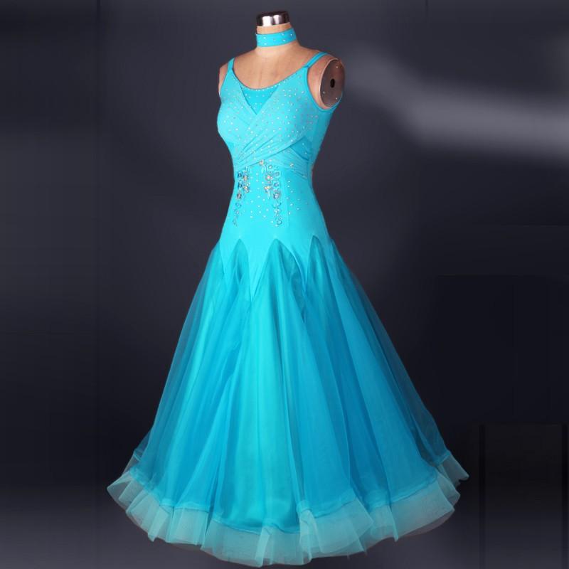 社交ダンスドレス 社交ダンス 衣装 モダンドレス 大きい裾 社交ダンス競技用のドレス ダンスウエア 練習服 競技着 演出用 総丈：125