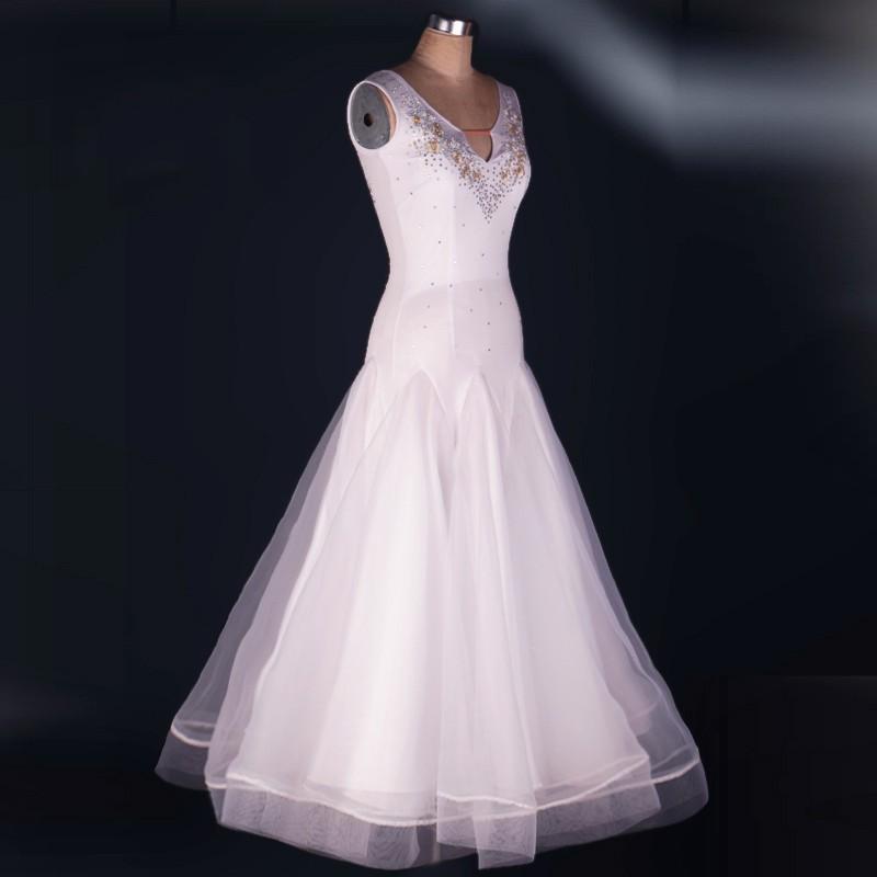 社交ダンスドレス 社交ダンス 衣装 モダンドレス 大きい裾 社交ダンス競技用のドレス ダンスウエア 練習服 競技着 演出用 総丈：125