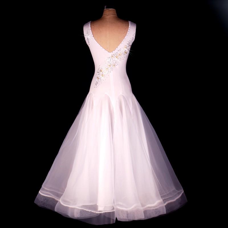 社交ダンスドレス 社交ダンス 衣装 モダンドレス 大きい裾 社交ダンス競技用のドレス ダンスウエア 練習服 競技着 演出用 総丈：125