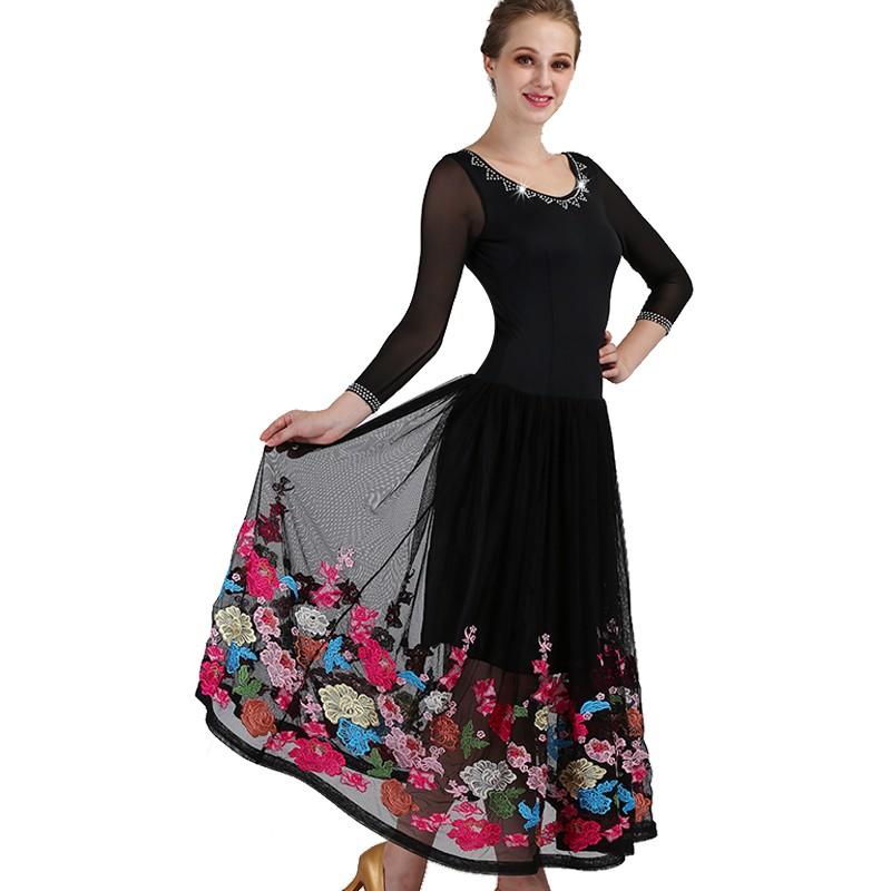 社交ダンス衣装 社交ダンスドレス モダンドレス ダンスウェア ワルツ ダンス服　ステージ衣装 大きい裾 パーティー舞台衣装 社交ダンス衣装 パーティー舞台衣装 PET1060658364(9771円)