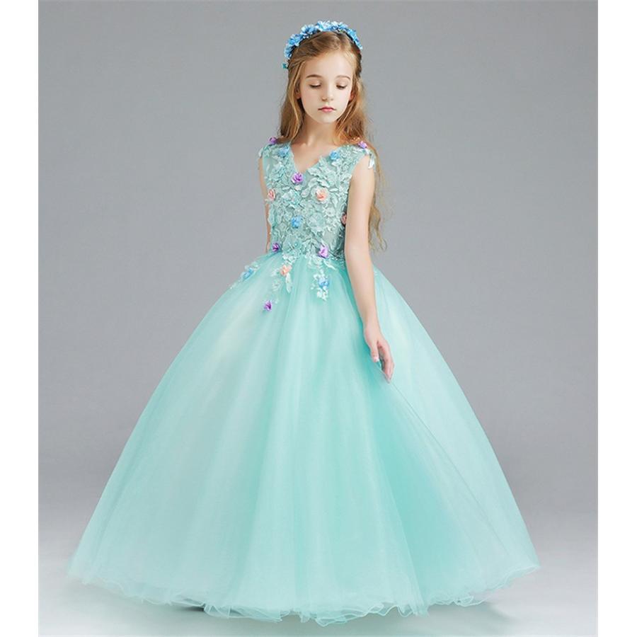 子供ドレスロング フォーマルピアノ発表会 ドレス 子どもドレス 子供服 女の子 ワンピース コンクール七五三 結婚式 新品セール ブルー Rtlf112 Bigchancenet 通販 Yahoo ショッピング