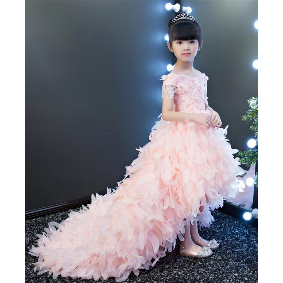 超美品の 子供ドレス 発表会 結婚式 キッズ フォーマルドレス ワンピース 子供服 女の子 ロングドレス  ピンク ドレス