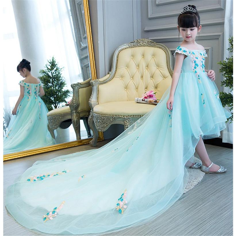 限定セール 子供ドレス ピアノ発表会 ロング 子供ドレス 発表会 子どもドレス フォーマル 七五三 ジュニアドレス ブルー Www Wooloo Mooloo Com