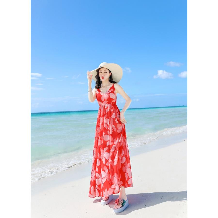 ワンピース レディース マキシワンピース シフォンワンピース ロング ドレス マキシ丈ワンピース マキシワンピ スカート 海外旅行 韓国風 花柄 セクシー Stq18 Bigchancenet 通販 Yahoo ショッピング