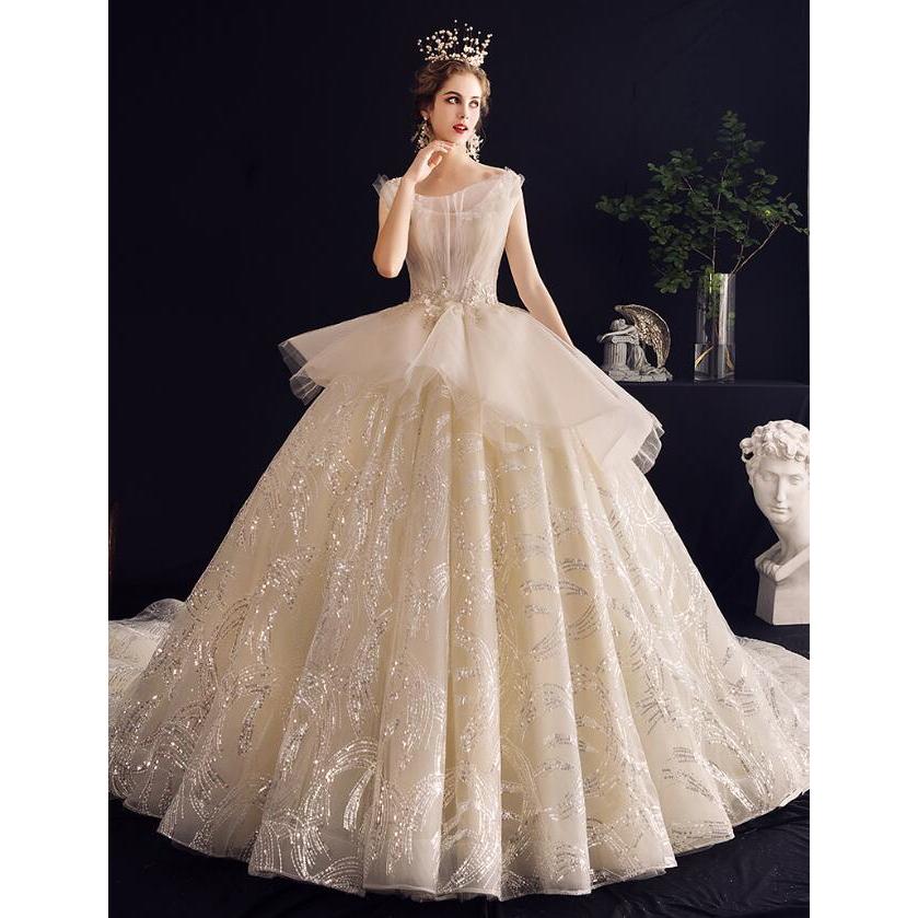 愛用愛用花嫁ドレス 花柄 パーティードレス Wedding ウエディング
