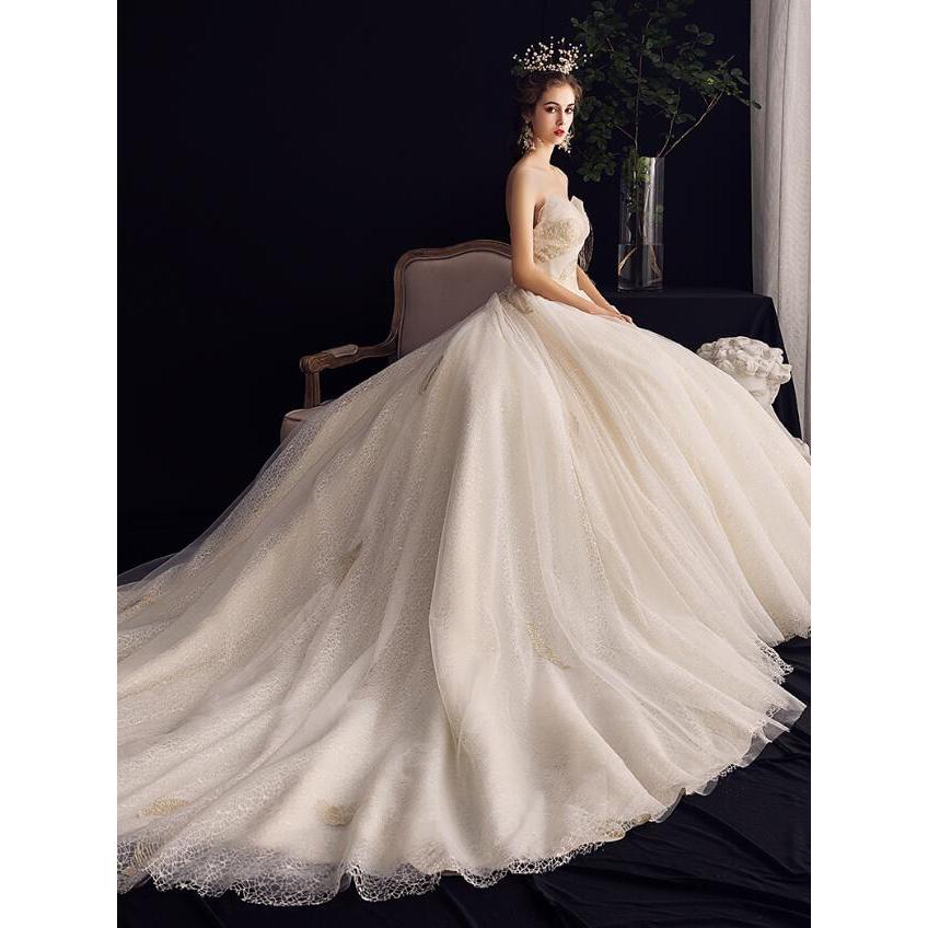 新作 姫系 ウェディングドレス 二次会 花嫁 ロングドレス ビスチェタイプ エンパイアドレス 綺麗 結婚式 プリンセス レース ドレスwedding Dress Vze030 Bigchancenet 通販 Yahoo ショッピング