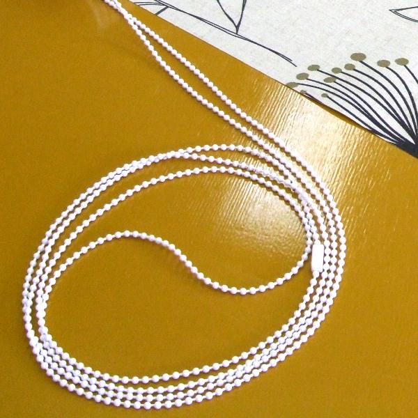 ボールチェーン 当店オリジナル専用 切り売り 1m〜5m ホワイト ブラウン ジョイント付 樹脂 オプション 単品 | 