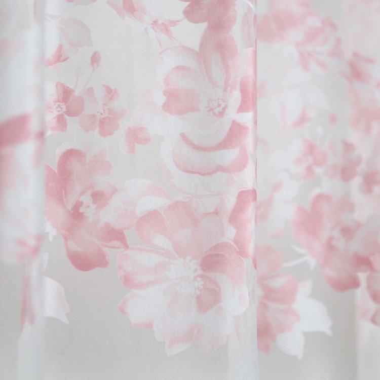 カフェカーテン ピンク 花柄 幅130cm 丈59cm カフェ レースカーテン 既製品 Outlet A 5 美源織物 通販 Yahoo ショッピング