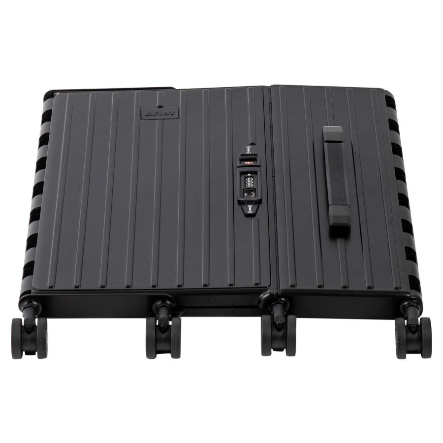 アンドフラット&FLATブラックメタリック折り畳キャリーFL14-4-00001 ＆.FLAT 送料無料 正規品 スーツケース 機内持ち込み &FLAT