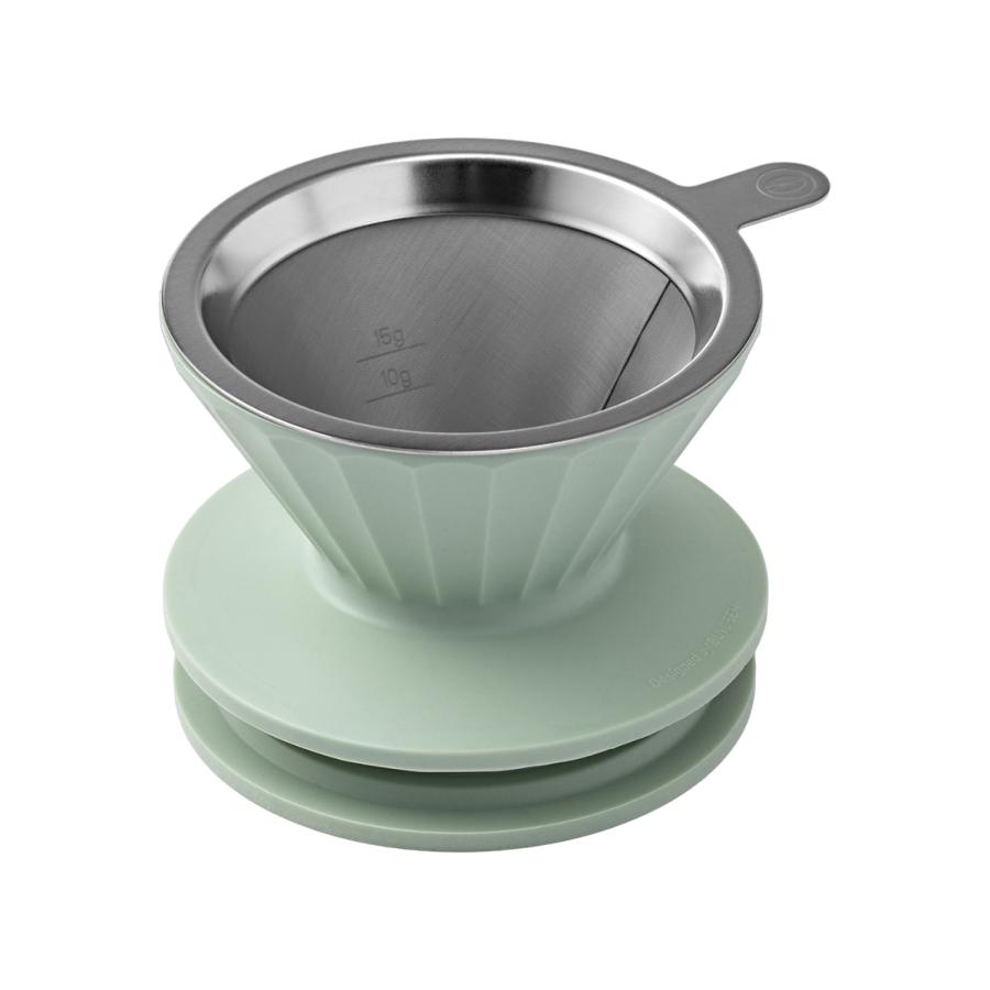 バイディーム BUYDEEM コーヒードリッパー ステンレスフィルター グラス セット DRIPPER SET グレー グリーン byd