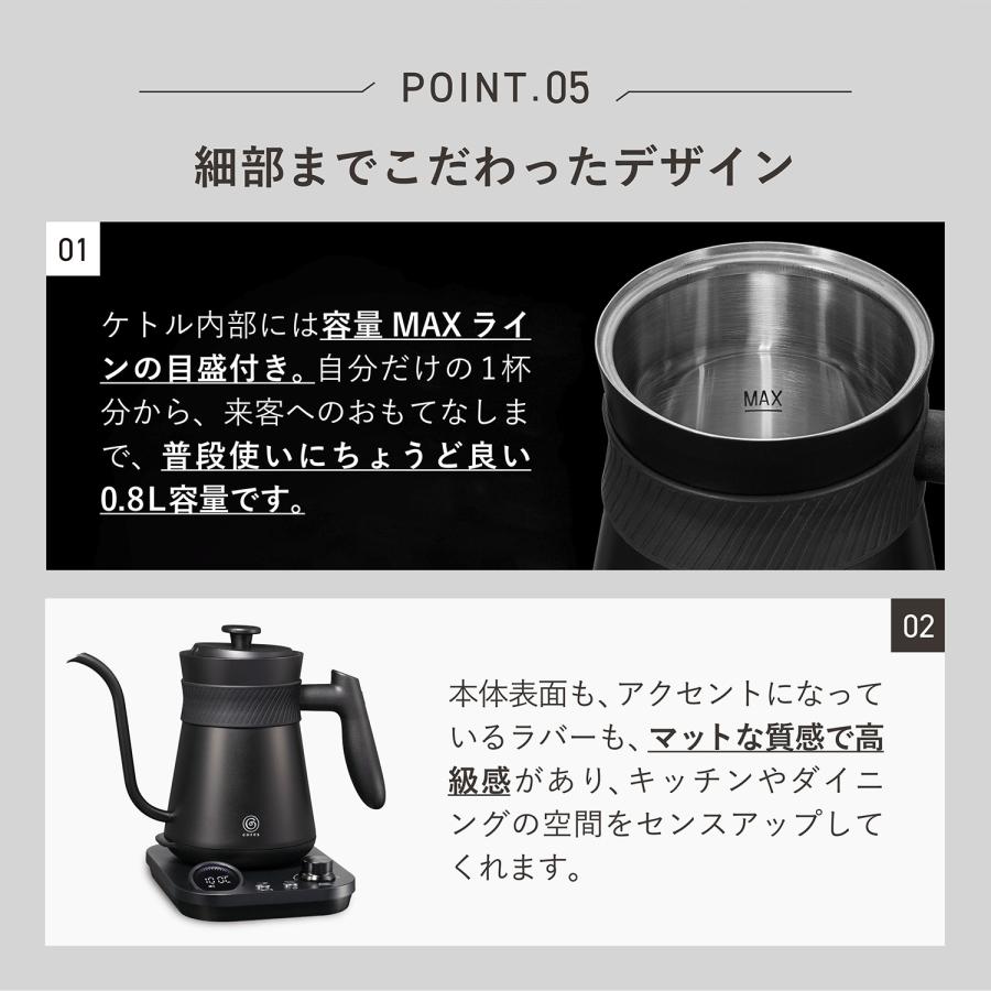 cores（コレス） コーヒー ドリップポット ケトル 電気 湯沸かし器 0.8