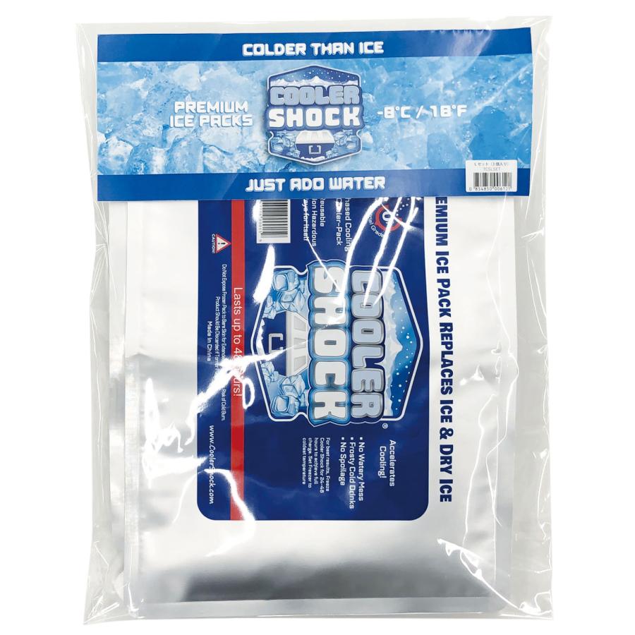 COOLER SHOCK クーラーショック Lサイズ3個セット 保冷剤/氷点下/アイスパック/アウトドア/キャンプ/バーベキュー/ COOLER SHOCK（クーラーショック） 保冷剤 Lサイズ 3個セット 長時間