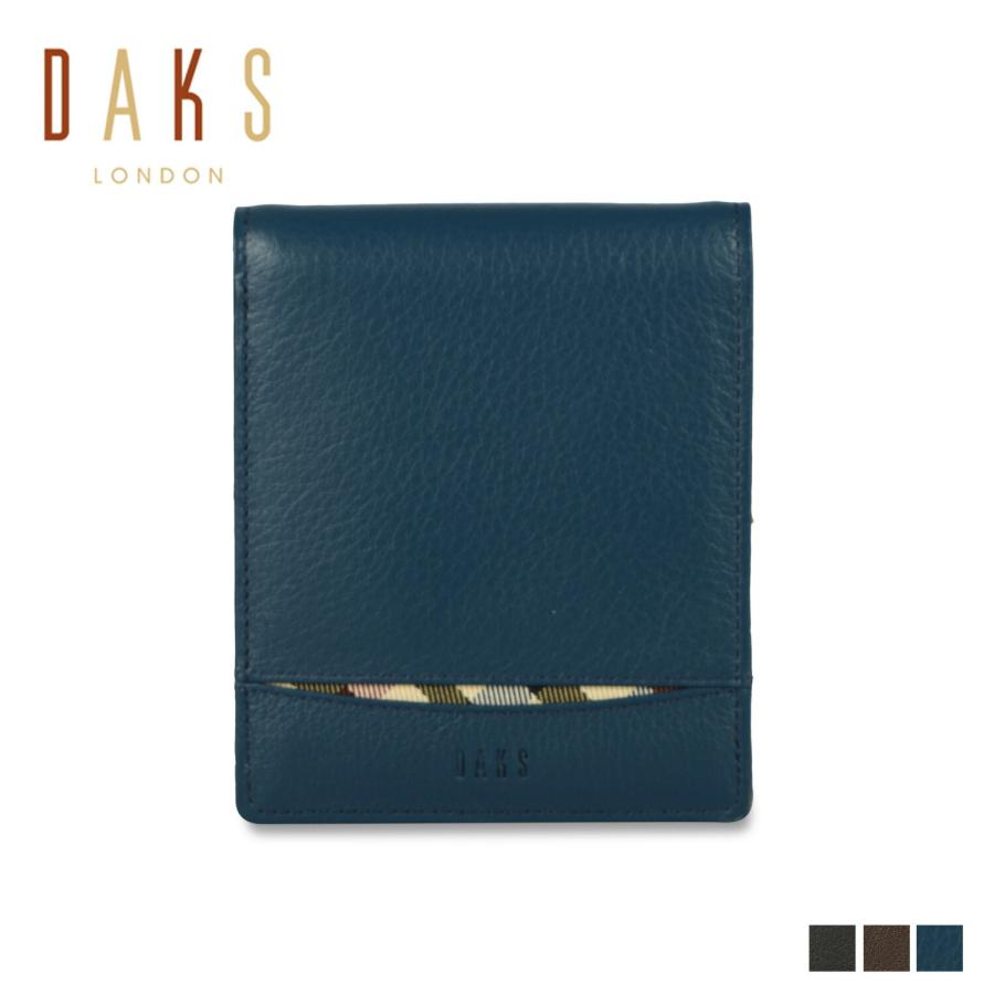 DAKS ダックス 二つ折り財布 メンズ 本革 WALLET ブラック ブラウン ブルー 黒 DP27211 DAKS（ダックス） 二つ折り財布 メンズ 本革 WALLET ブラック ブラウン