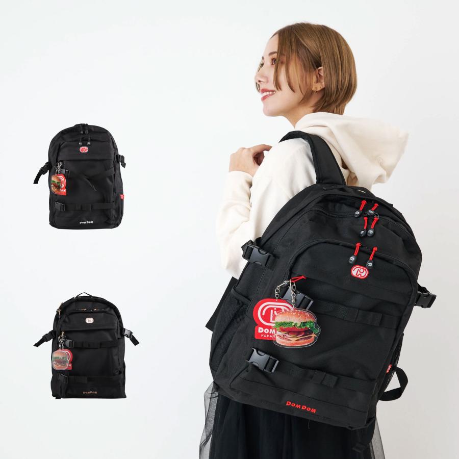 ドムドム DOMDOM リュック バッグ バックパック メンズ レディース 30L 撥水 大容量 ブラック DM002 DOMDOM（ドムドム） リュック バッグ バックパック メンズ レディース