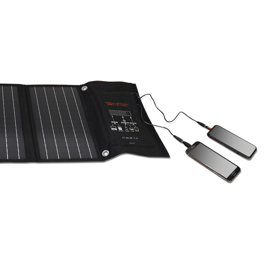 EVERBright 40Wソーラーパネル 太陽光充電 折りたたみ式パネル SS EVERBright エバーブライト ソーラーパネル 充電 太陽光 40W 小型