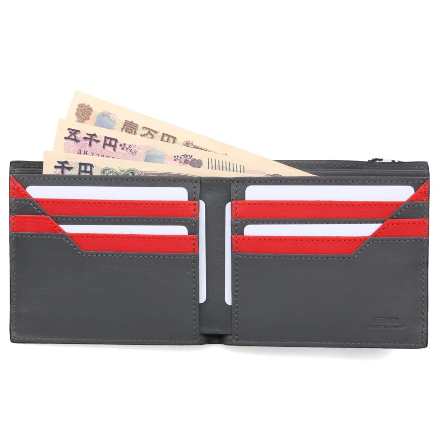 FENDI フェンディ 財布 二つ折り メンズ BI-FOLD WALLET グレー 7M0266 A8VC | FENDI | 04