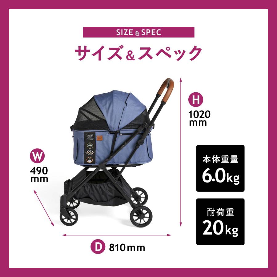 FikaGO フィカゴー ペットカート 小型犬用 ドッグカート ペット