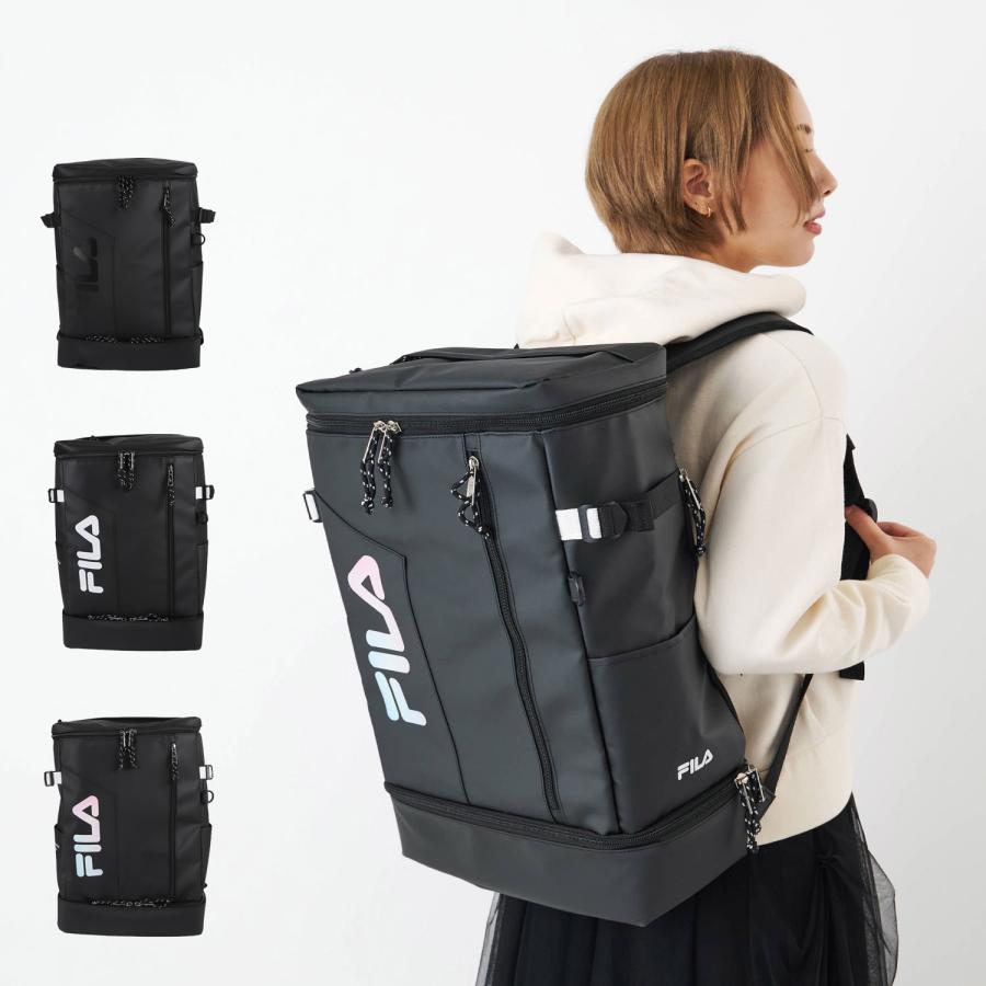 FILA フィラ リュック バッグ バックパック サイン メンズ レディース 35L ボックス型 撥水 軽量 7763 FILA（フィラ） リュック バッグ バックパック サイン メンズ