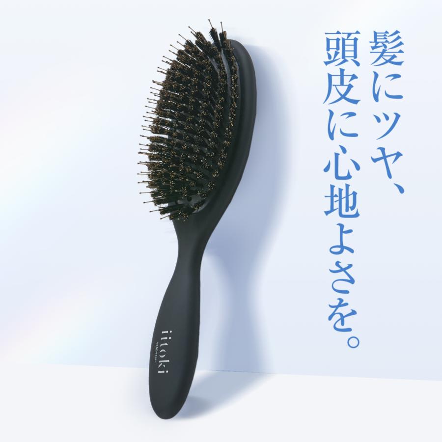 日本製 高級ヘアブラシ マッサージ 美髪 ノンブランド ヘアブラシ クッションブラシ くし 豚毛 頭皮マッサージ