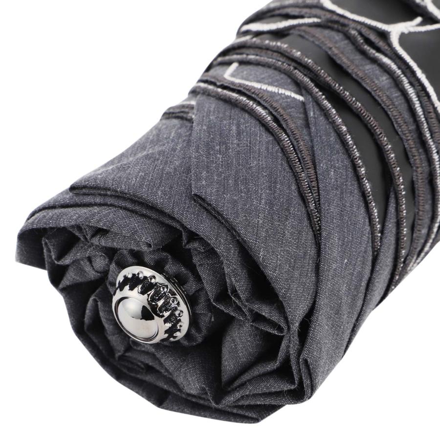 新品ジル スチュアート １級遮光 晴雨兼用 折りたたみ傘 軽量サマーシールド黒白 JILL STUART（ジル スチュアート）】 バイカラー柄 晴雨兼用傘