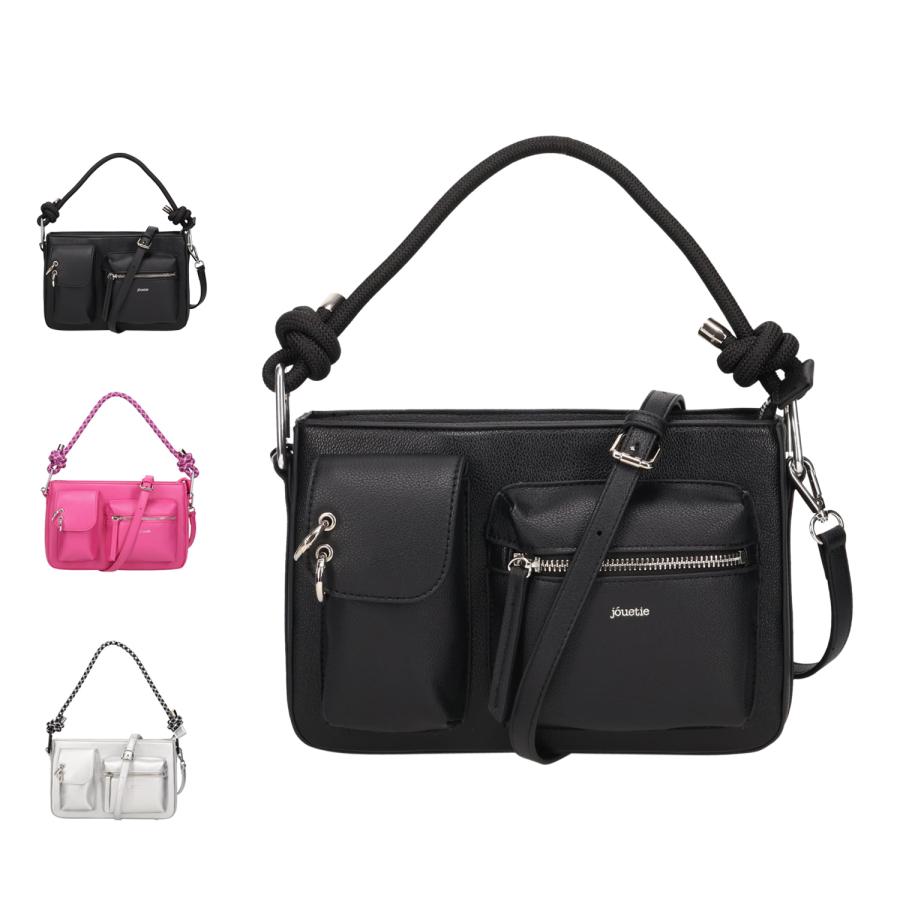 ジュエティ jouetie バッグ ショルダーバッグ 3ポケット パラコード レディース 斜めがけ 軽量 ブラック ピンク シルバー JUT-82030B jouetie（ジュエティ） ショルダーバッグ 3ポケット パラコード