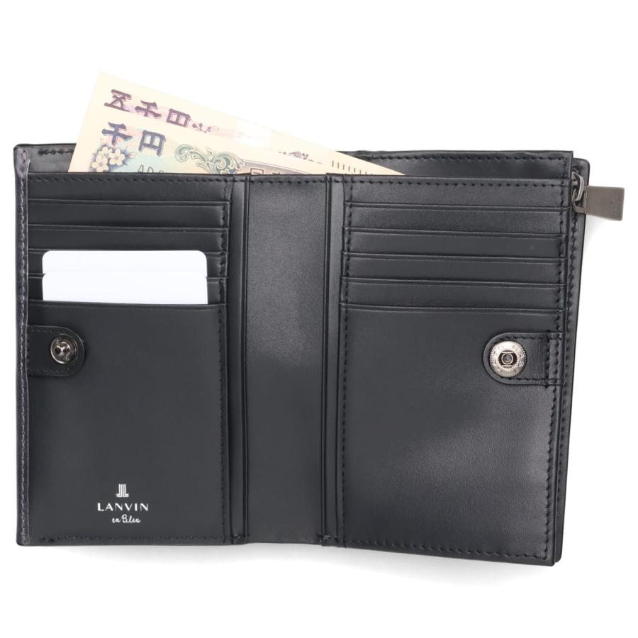 ランバンオンブルー LANVIN en Bleu 財布 二つ折り メンズ 本革 小銭入れ付き レノア ブラック 黒 518613 LANVIN en Bleu ランバンオンブルー 財布 二つ折り メンズ 本革 小銭