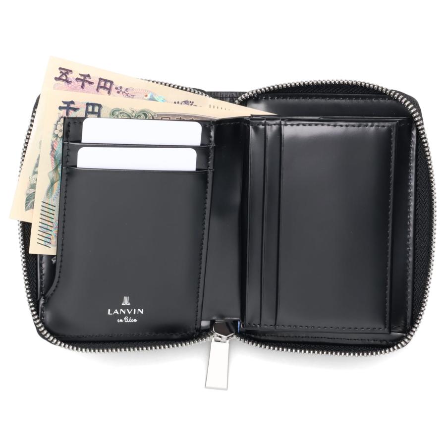 ランバンオンブルー LANVIN en Bleu 財布 二つ折り メンズ ラウンドファスナー 本革 小銭入れ付き バトラー ブラック 黒 519615 LANVIN en Bleu ランバンオンブルー 財布 二つ折り メンズ ラウンド