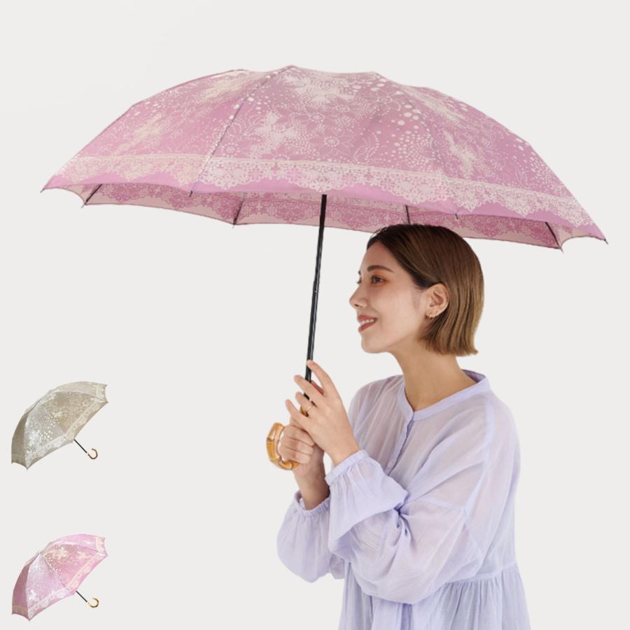 槙田商店　晴雨兼用折りたたみ傘　kirie（キリエ） シンプルで使いやすいレディース長傘！晴雨兼用雨傘8本骨60cm