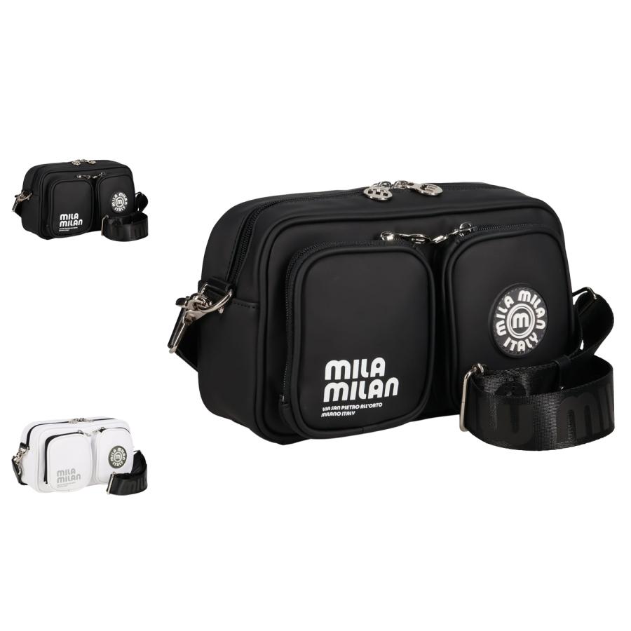 ミラ・ミラン mila milan バッグ ショルダーバッグ ミニ メンズ レディース 斜めがけ 軽量 VESPA ブラック ホワイト 黒 白 245112 mila milan（ミラ・ミラン） バッグ ショルダーバッグ ミニ メンズ