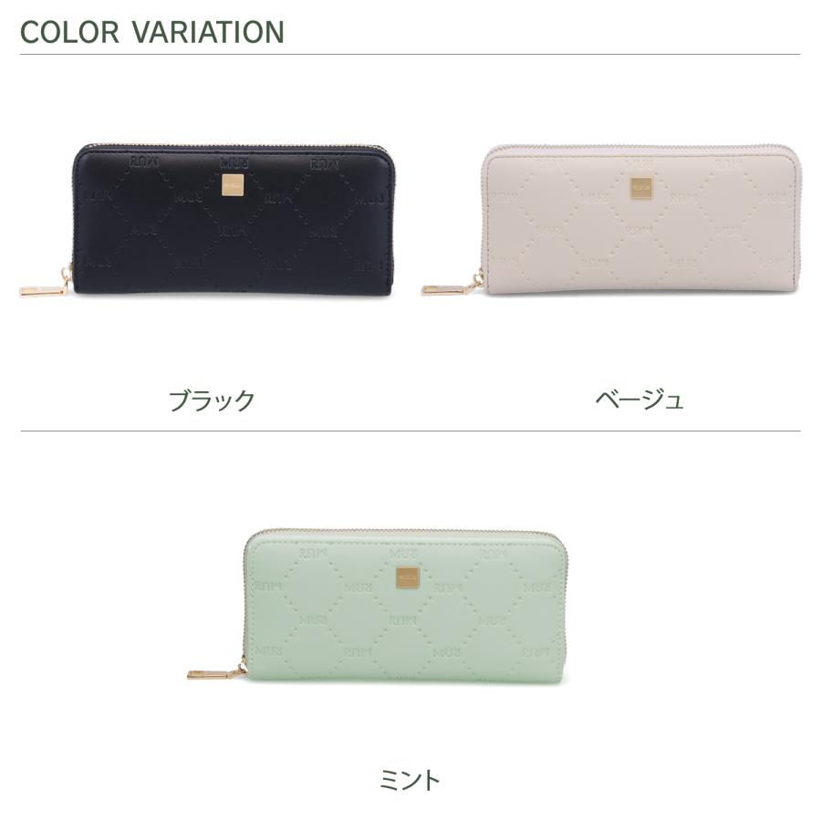 MURUA ムルーア 財布 長財布 レディース ラウンドファスナー エンボス 