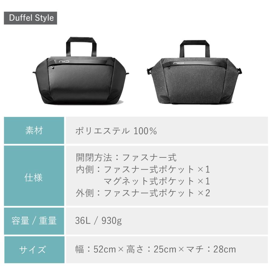 ニード NIID ボストンバッグ ダッフルショルダーバッグ キャッシュ メンズ レディー 13L 36L 大容量 斜めがけ 撥水 | NIID | 19