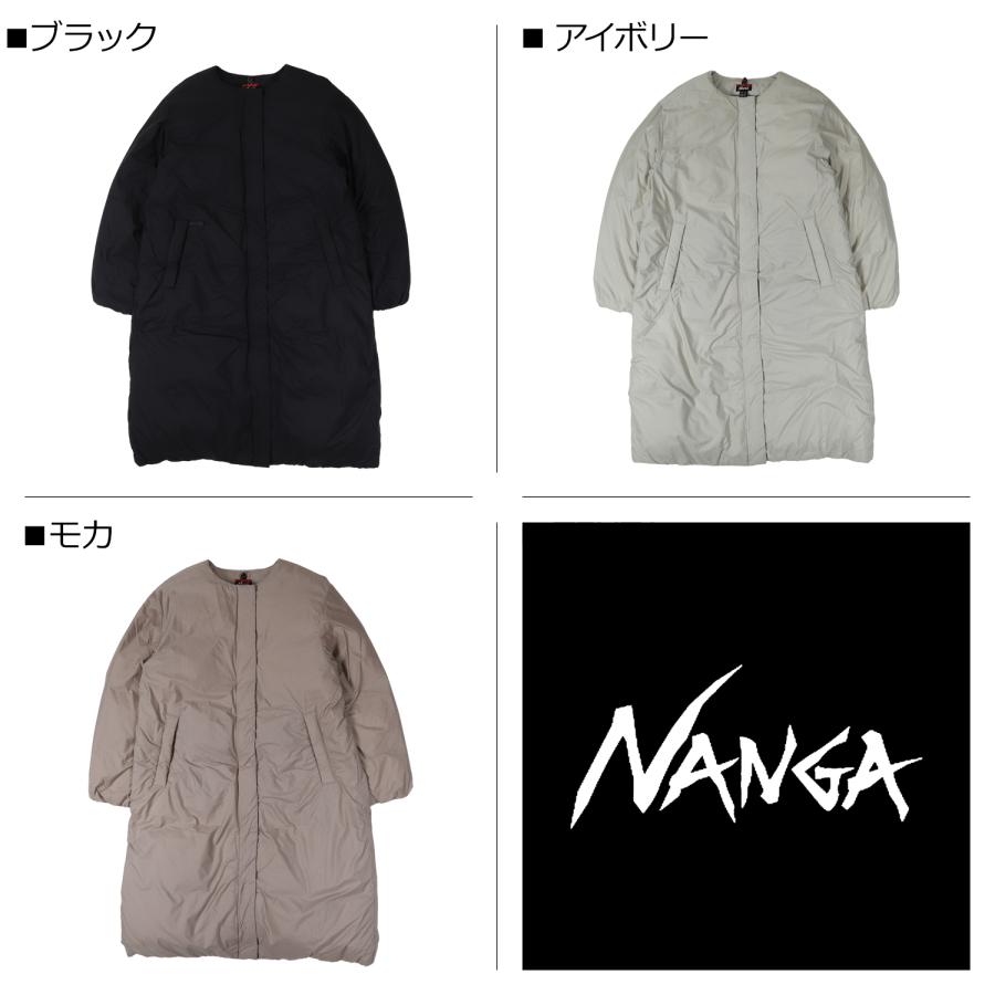 ナンガ NANGA ダウン コート アウター ノーカラー レディース 防寒 NO COLLAR DOWN COAT ブラック アイボリー ライト ブラウン 黒｜biget｜05