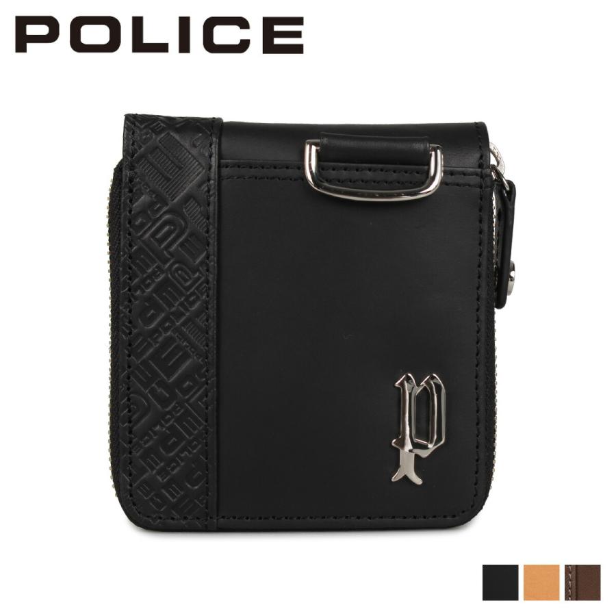 ポリス ラウンドファスナー式二つ折り財布 PA-6102 ブラック POLICE（ポリス） 財布 二つ折り メンズ サーキット ラウンド