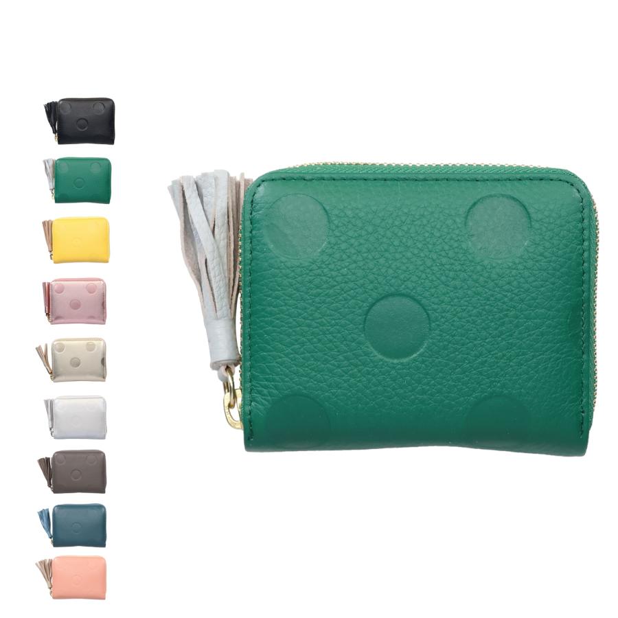 ペルケ perche カードケース 財布 ミニ財布 レディース 本革 大容量 ドット型押 08-06-03910 perche（ペルケ） カードケース 財布 ミニ財布 レディース 本革 大容量