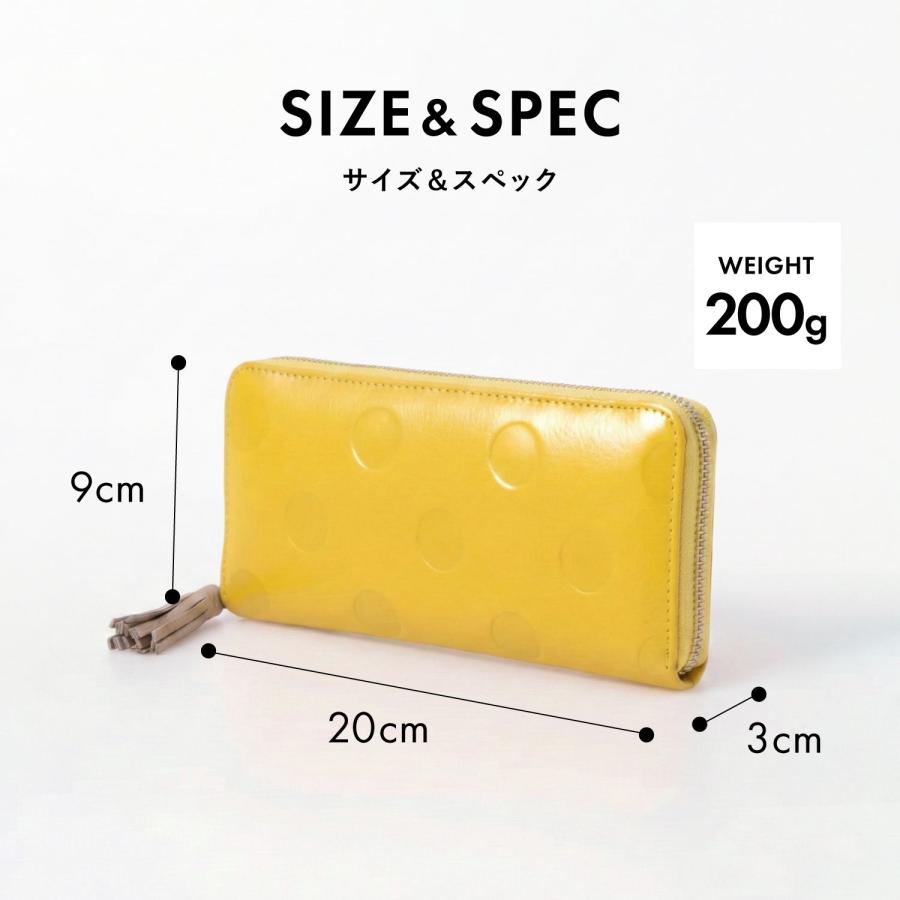 ペルケ　長財布　ゴールド perche（ペルケ） 長財布 レディース 本革 大容量 ドット型押 ブラック