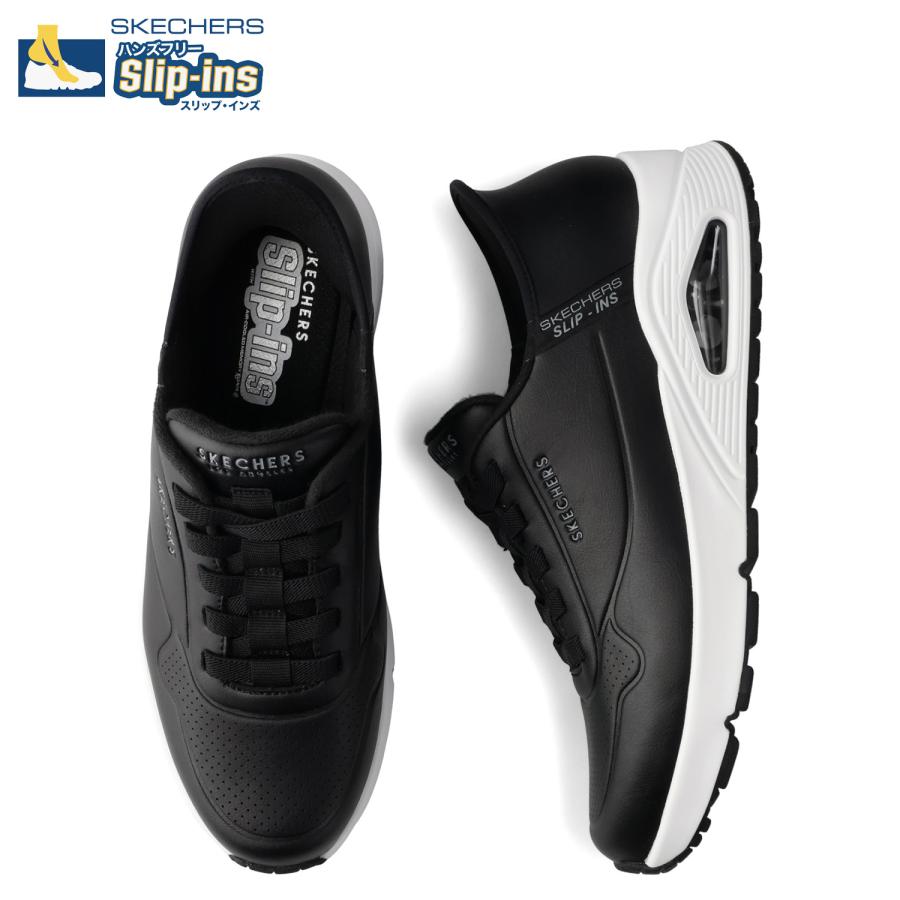スケッチャーズ スリップインズ ウノ イージー エア メンズ スニーカー シューズ 25.5 26 26.5 27 27.5 ブラック 183005/BLK SKECHERS Slip-ins UNO-EASY-AIR ローカット 男性 ハンズフリー メモリーフォーム ゴム紐 黒 BLACK【箱アウトレット】sh2348 SKECHERS（スケッチャーズ） スリップインズ ウノ イージー エア