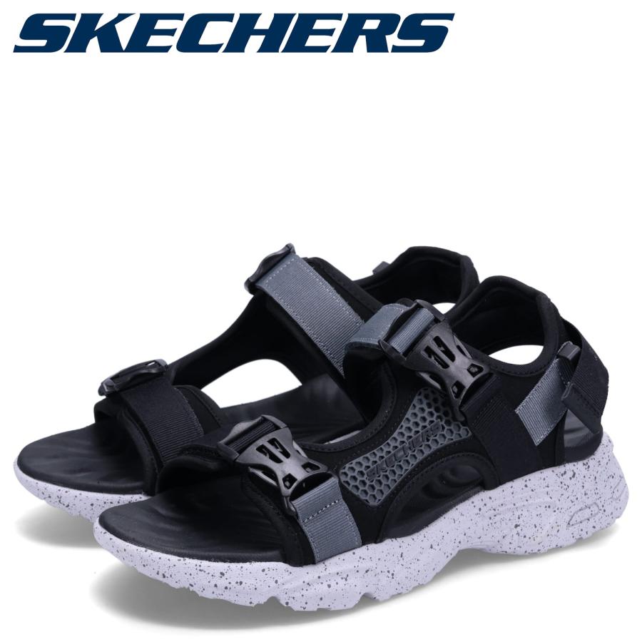 SKECHERS スケッチャーズ ストラップサンダル スタミナ ストリーマー メンズ STAMINA SANDAL STREAMER ブラック ...