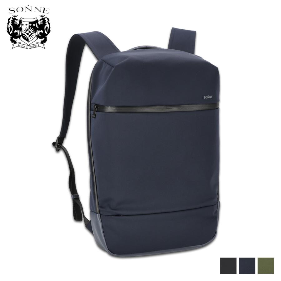 ゾンネ SONNE リュック バッグ バックパック メンズ 大容量 撥水 BAG PACK ブラック ネイビー カーキ SOSL001 SONNE（ゾンネ） リュック バッグ バックパック メンズ 15L 大容量 撥