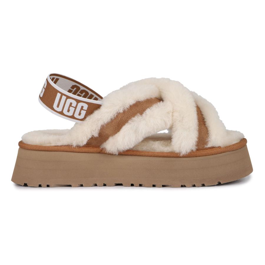 UGG ファーサンダル ブラウン・ホワイト 楽天市場】ugg ファーサンダル（ブランドアグ）（サンダル