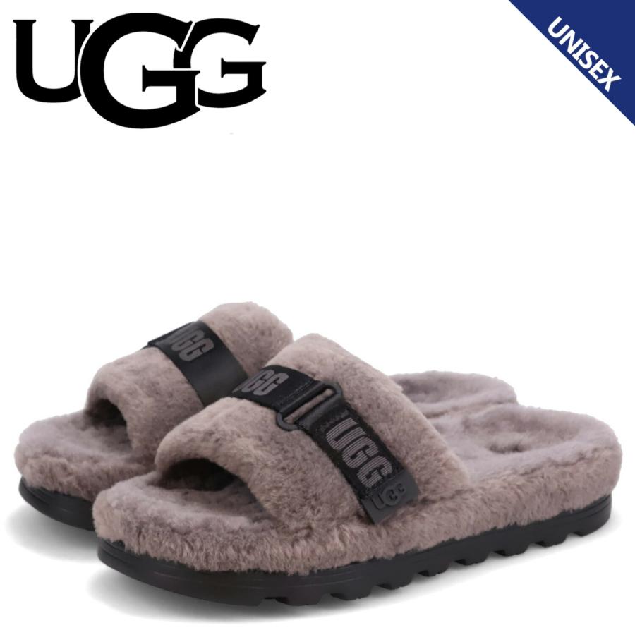 アグ UGG サンダル スライドサンダル フラッフ アップ メンズ レディース 厚底 ファー FLUFF UP グレー 1130816