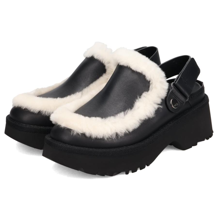 UGG ブラックファー サボ・クロッグサンダル UGG（アグ） サンダル クロッグサンダル サボ レディース 厚底 ESMEE