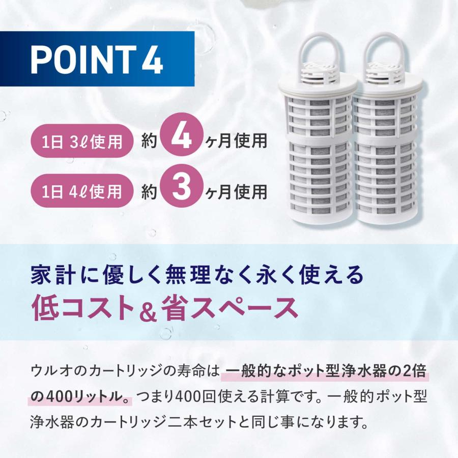 ULeAU（ウルオ） 交換用フィルターカートリッジ 3点セット 浄水器用