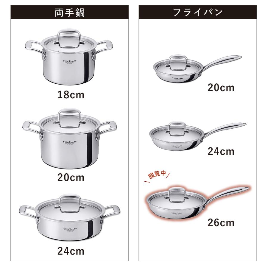 新品 ビタクラフト Nシリーズ フライパン 26cm NO.7149 ビタクラフト Nシリーズ フライパン 26cm 蓋付き ガス火 IH対応 No