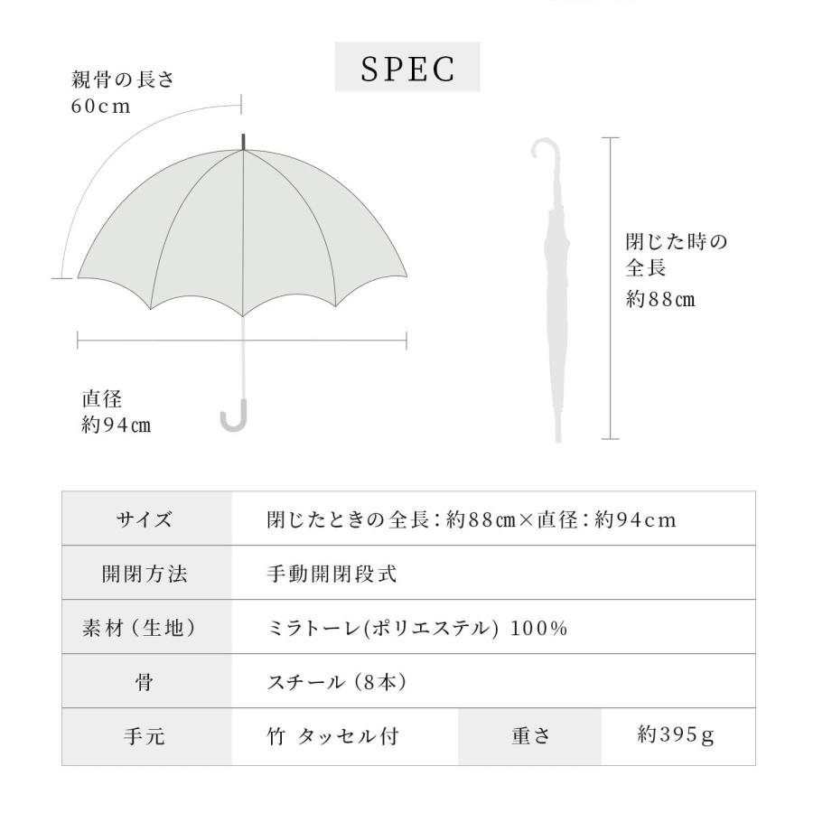 WAKAO（ワカオ） 長傘 雨傘 レディース 60cm 軽量 防水 超撥水加工