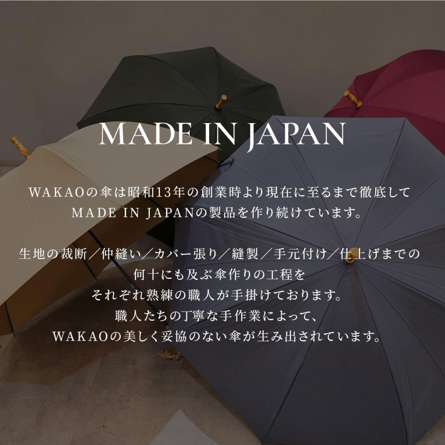 WAKAO　ワカオ　新品未使用　雨傘　長傘　ネイビー　6200 WAKAO（ワカオ） 長傘 雨傘 レディース ブランド 大判 スリム 軽い