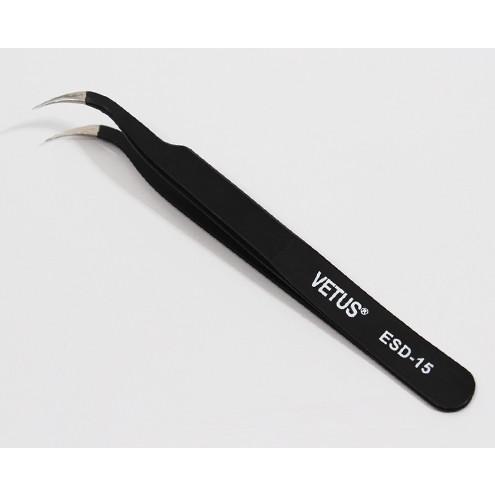 マツエク ツイーザー ヴィータス ステンレス ブラック  TWEEZERS VETUS ESD-15 1pcs｜bigeye｜02