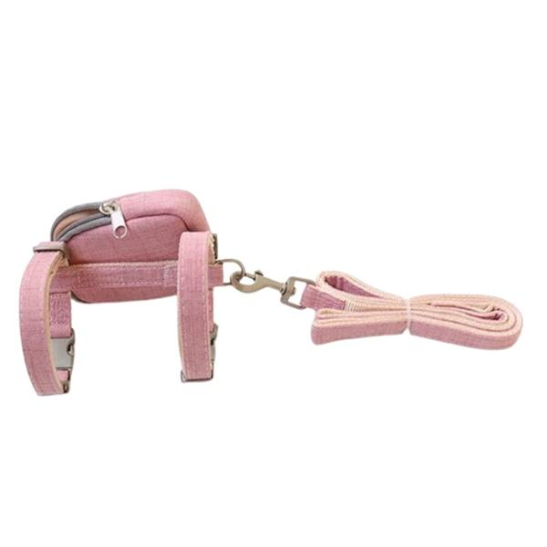 ペット用チェスト ストラップとリーシュのセット 調節可能 ペットハーネス＆リード 花柄 コットンウォーキングバッグ ポケット付き 送料込み |  | 07